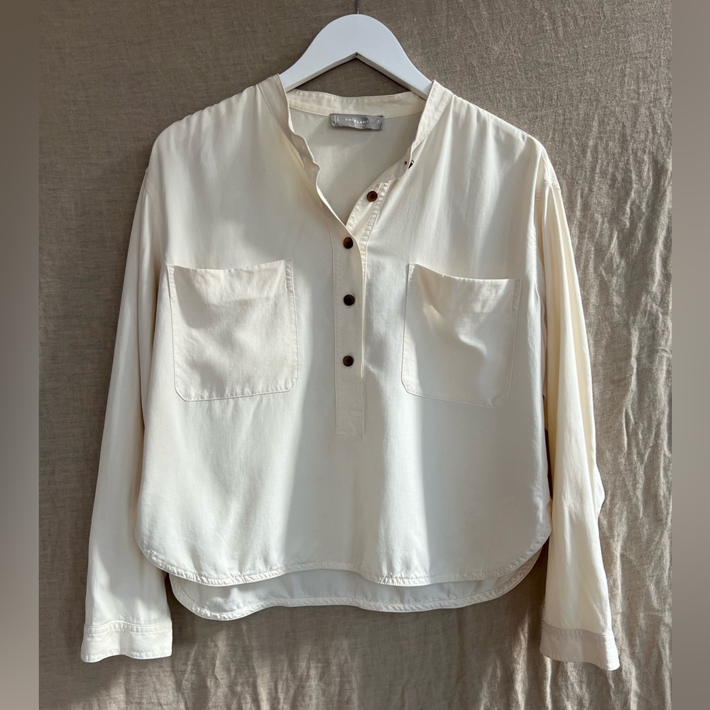 Everlane pull on blouse cream size 2
